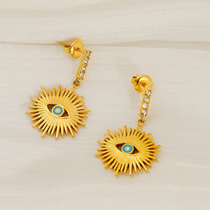 ZOGXIN Gold Devil Eye Drop Earrings With Diamonds For Women Party Jewelry - Product Image 2