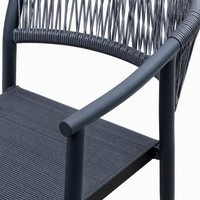 Chaise de jardin moderne en aluminium 6063 avec corde tressée, légère, imperméable et durable pour l'extérieur