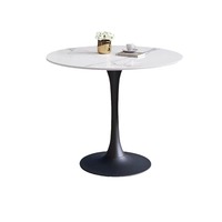 Ensemble table et chaises de salle à manger circulaires en dalle de pierre, style moderne minimaliste de luxe léger, pour hôtel, balcon, mobilier de maison