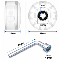 Roues de patins à roulettes en ligne 5832 à LED, roues de vitesse clignotantes en PU à rebond élevé, roulements ABEC-9, 3 lumières, étanches et légères