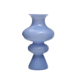Vase en verre <span class=keywords><strong>bleu</strong></span> fait à la main décoration de salon arrangement floral fait à la main décoration de l'espace nordique - Product Image 5