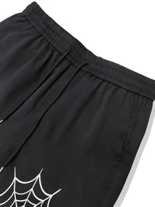 Người Đàn Ông Của Giản Dị Đường Phố Phong Cách Thẳng Chân Baggy Quần Spider <span class=keywords><strong>Web</strong></span> In Cao Bùng Thiết Kế Giữa Vải Bông Nylon Dịch Vụ OEM - Product Image 5