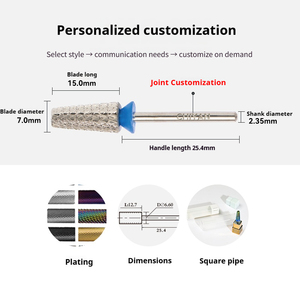 Dụng cụ làm móng bằng cacbua <span class=keywords><strong>tungsten</strong></span>, mũi khoan 4XC, răng cắt da thừa, logo tùy chỉnh, chất lượng cao, mũi khoan làm móng tinh tế - Product Image 3