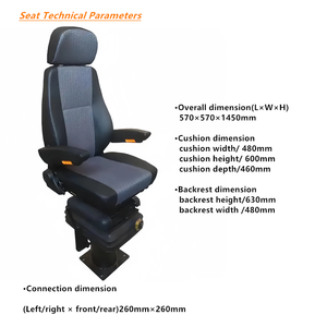 Siège conducteur de base rotatif avec suspension mécanique amortissement siège de locomotive ferroviaire siège conducteur de métro ferroviaire à grande vitesse - Product Image 4