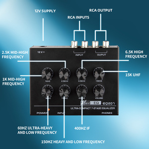 Bộ khuếch đại tai nghe tín hiệu âm thanh eq207 Bộ cân bằng EQ 7 băng tần Bộ cân bằng âm thanh kỹ thuật số 2 kênh + Bộ chuyển đổi nguồn 12V - Product Image 5