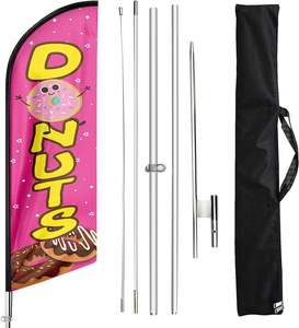 批发促销甜甜圈商店旗杆套件和甜甜圈咖啡店广告羽毛旗的基础 - Product Image 1