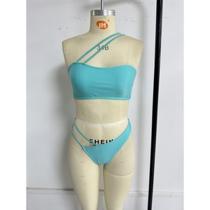 Pre-sale 2024 New European and American Sexy <b>Bikini</b> Swimsuit Solid Color Two-Piece <b>Bikini</b> Swimwear - Product Image 1