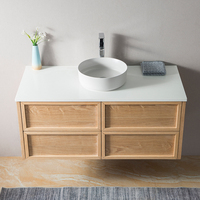 Empat Laci Kabinet Dinding Kamar Mandi Kayu Vanity Kayu Solid