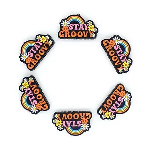 Stay Groovy Rainbow Focal Beads Baby Chew Loose Silicone Beads Diy Jewelry Bracelet Necklace Pacifier Chain Accessories