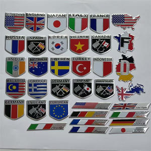 3D aleación de aluminio Italia Francia Suecia Reino Unido EE. UU. Bandera Nacional coche pegatina insignia rejilla emblemas motocicleta calcomanía decoración <span class=keywords><strong>Logo</strong></span> - Product Image 3