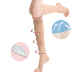 Nouvelles chaussettes de compression pour femmes, en nylon et élasthanne respirant, à épaisseur standard, longueur genou - Product Image 3