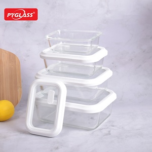 Récipient alimentaire en verre à haute teneur en borosilicate de vente chaude avec couvercle transparent en verre; boîte à lunch en verre; récipient de préparation de <span class=keywords><strong>repas</strong></span> - Product Image 5