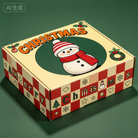 Boîte de Noël en carton imprimée offset motif bonhomme de neige, expédition rapide en 72h, anti-écrasement, vente en gros