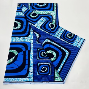Tissu africain véritable <span class=keywords><strong>en</strong></span> batik imprimé à la cire, 100% coton, 6 yards, <span class=keywords><strong>pour</strong></span> robes et chemises de filles - Product Image 1