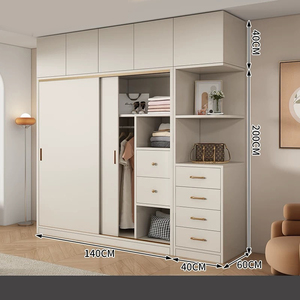 Puerta corredera blanca personalizada, <span class=keywords><strong>armario</strong></span> de <span class=keywords><strong>almacenamiento</strong></span> moderno, <span class=keywords><strong>armario</strong></span> blanco Simple moderno, amplio <span class=keywords><strong>almacenamiento</strong></span> para organización de dormitorio - Product Image 4