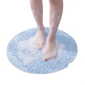 Nueva alfombra antideslizante circular para baño TPR, ducha doméstica, masaje de succión de secado rápido hidrofóbico