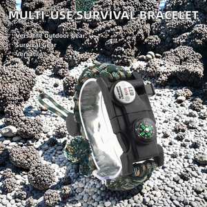 Pulsera Táctica de Paracord para Exteriores, Regalo Popular, Pulsera de Paracord de Camuflaje para Senderismo - Product Image 3