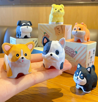 Figurines de chiots en résine effet bois, boîte mystère, vente en gros, mini-figurines de chiens pour la promotion en animalerie et l'affichage en magasin