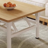 Table basse pliante en pierre, table rectangulaire basse pour la maison, salon, table à manger portable, unités de location, aucun assemblage requis