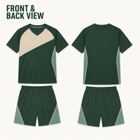 Ensemble de sport personnalisé pour jeunes joueurs de football, manches courtes, col en V, couleurs contrastées, pour l'entraînement et les matchs des équipes de football junior