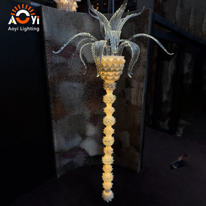 Lámpara Colgante de Cristal Esmerilado con Forma de Piña y Adorno de Hoja de Palma para Escaleras Dúplex y Hoteles Resort, Estilo Tropical con Forma de <span class=keywords><strong>Cactus</strong></span> Largo - Product Image 2