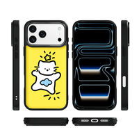 Coque de téléphone AG Feeling Black Edge avec motif étoiles et nuages pour iPhone 17, 17 Pro Max, 16 Pro, 15, 15 Pro Max – Coque magnétique