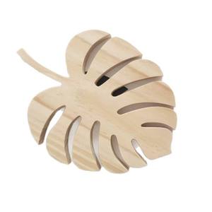 Decoración de Pared Creativa con Hoja de Monstera de Madera, Color Natural, Diseño Minimalista, Decoración para el Hogar, Paquete Individual - Product Image 1