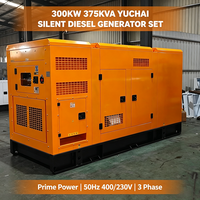 Groupe électrogène diesel silencieux Yuchai 300 kW 375 kVA triphasé insonorisé avec ATS pour alimentation de secours d'usine et de centre de données CE