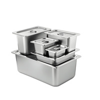 Handels übliche Edelstahl-Dampf tisch pfanne 1/1 Größe Tief anpassbare Abmessungen Langlebiger Lebensmittel wärmer Hospitality Food