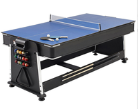 Vente directe d'usine, table de billard multi-jeux 4 en 1, 7 pieds, hockey sur air, tennis de table avec plateau de table à manger