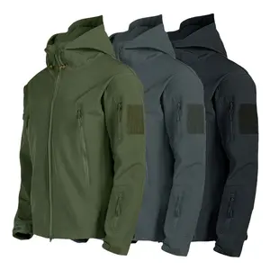 Men's Sharkskin Softshell Jacket Tactical Waterproof Jacket Outdoor Hiking Mountaineering Windproof Travel Trench Coat