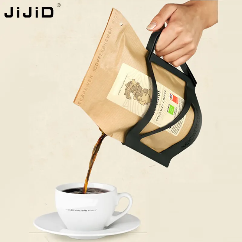 Jijid ถุงกระดาษคราฟท์แนวตั้งขนาด6ออนซ์8ออนซ์12ออนซ์16ออนซ์ถุงกาแฟมีฝาปิด