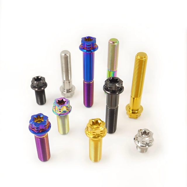 Titanium Bolts M4 M5 M6 M8 M10 M14 Anodized Alloy Motorcycle Torx Button Head Gr5 Cnc Metric Screw