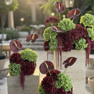 Fleurs de mariage artificielles, hydrangea vert 70 cm, boule de fleurs pour décoration de mariage, décoration suspendue pour scène avec support métallique robuste - Product Image 6