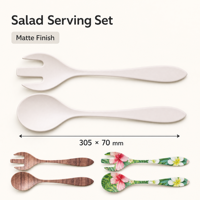 Ensemble de fourchettes et cuillères de service à long manche, cuillère à salade et fourchette à mélanger, ustensiles de cuisine, cuillère de cuisson, utilisation pour fruits et légumes