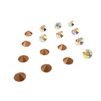 Matériaux de bricolage fournis directement par le fabricant : Strass en vrac cristal AB irisés, forme satellite, style à tige