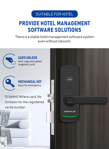 คุณสมบัติโรงงานจีน ราคาแข่งขัน ล็อคด้วยรหัสผ่านและการ์ด RFID ล็อคโรงแรมอิเล็กทรอนิกส์ HT-T1 ล็อคโรงแรมอิเล็กทรอนิกส์ - Product Image 1