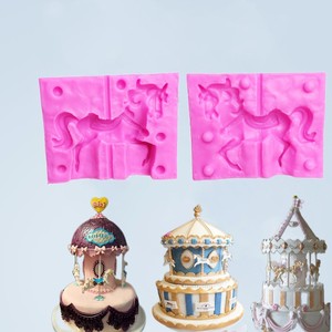 Carousel Fondant Cake Mold 10.3x8x1.3cm Silicone DIY Baking Tool For Birthday Cakes - Product Image 1
