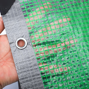 Bâche en maille PE translucide 6x15m (19,68ft x 49,21ft) 0,3mm, imperméable et renforcée, pour échafaudage, auvent extérieur, <span class=keywords><strong>terrasse</strong></span>, rideau de protection, voiture - Product Image 3