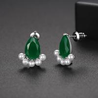 LUOTEEMI — boucles d'oreilles goutte d'eau, pour femme, bijou classique tendance, en perles de verre, style coréen, mignon