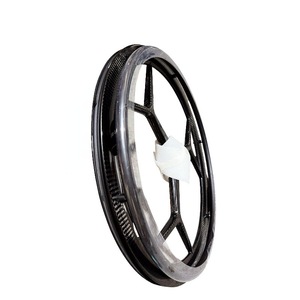 Ruedas de Fibra de Carbono de 24 Pulgadas para Sillas de Ruedas Deportivas, Equipo de Movilidad Manual, Color Negro - Product Image 3