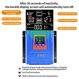 Bộ điều khiển sạc năng lượng mặt trời MPPT hiệu quả với màn hình LCD Tự động chuyển đổi 60A <span class=keywords><strong>40A</strong></span> cho hệ thống năng lượng mặt trời ngoài lưới 12V24V36V48V - Product Image 4