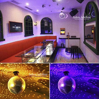 Équipement de salle sensorielle autisme 25cm miroir boule réfléchissante lumière LED boule de verre rotative pour décor de chambre sensorielle