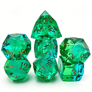 Unique Two Tone Swirl Sharp Edge Resin <b>Dice</b> Set 7pcs Polyhedral DND <b>Dice</b> for Adult Board Games - Product Image 4