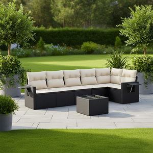 Set Divano da Giardino in Rattan PE, Arredamento da Esterno Regolabile, Design Contemporaneo, Cuscini in Schiuma ad Alta Densità, per Uso in Giardino - Product Image 2