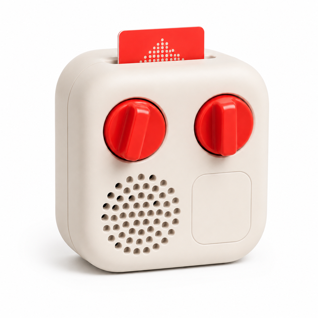 Kids Screen-Free Audio Player All in 1 Travel Device Plays Stories Music Podcast Radio OktoWake Clock Use as Speaker