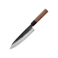 Couteau de cuisine professionnel de qualité supérieure, manche en bois, 8 pouces, acier inoxydable japonais 5Cr15mov à 3 couches, écologique, ambidextre