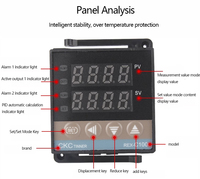Régulateur de température numérique intelligent industriel 220V E K J S PT100 pid de haute qualité
