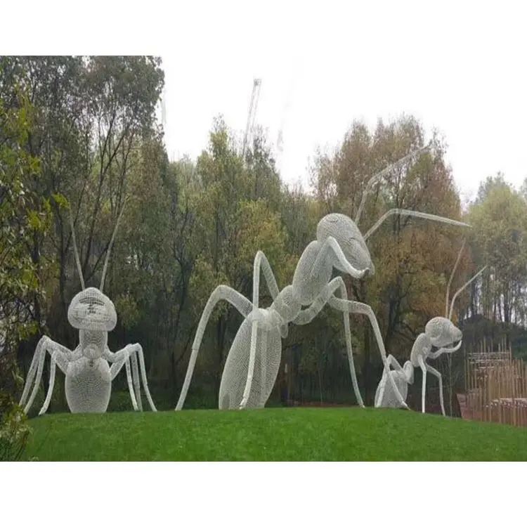 Patung Hewan Logam Besar Taman, Patung Stainless Steel Ant