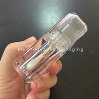ISMAN Vente en gros de tubes à gloss à lèvres carrés transparents de 6 ml avec un grand applicateur, emballage de gloss à lèvres entièrement transparent, logo personnalisé